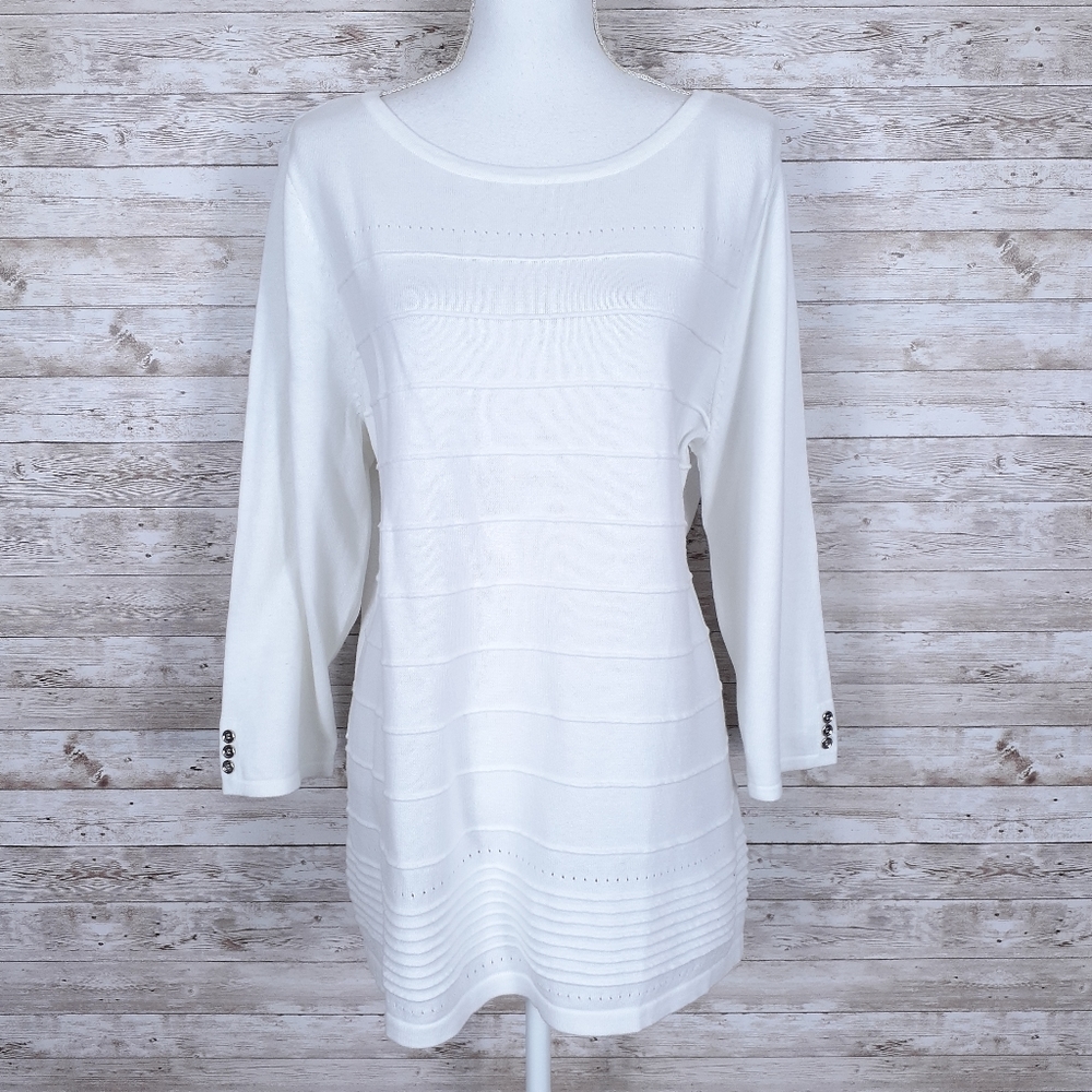 Karen Scott Sweater XXL Lightweight White sweater
